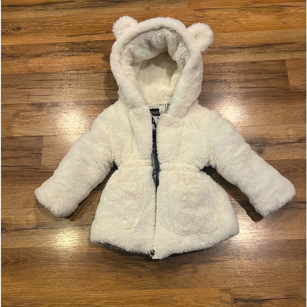 Fuzzy warm European bear ear jacket